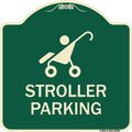 Signmission Reserved Stroller Parking W/ Graphic Heavy-Gauge Aluminum Sign, 18" x 18", G-1818-22985 A-DES-G-1818-22985